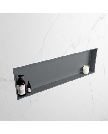 Mondiaz Easy Nis 89,5x29,5cm in solid surface kleur Plata | Plata. 1 vak  geschikt voor in- of opbouw