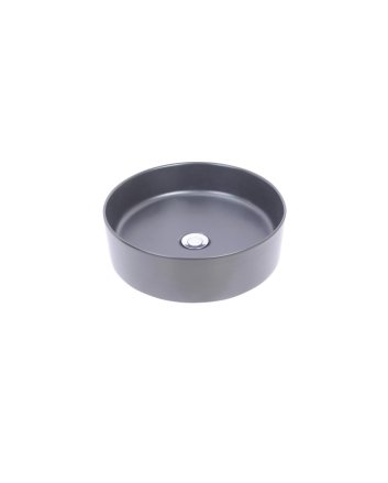 Wiesbaden Link waskom rond 40x12 cm keramiek mat zwart