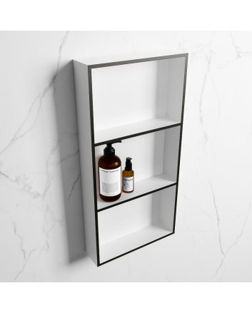 Mondiaz Easy Nis 59,5x29,5cm in solid surface kleur Urban | Talc. 3 vakken  geschikt voor in- of opbouw