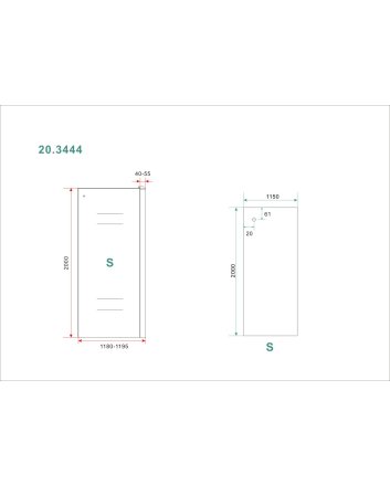 Side zijwand voor Puerta en Slide nisdeur 1200 x 2000 x 8 mm nano helder glas/chroom
