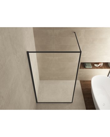 Square inloopdouche 1000 x 2000 x 10 mm nano helder glas/mat zwart