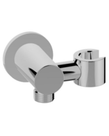 Wandaansluitbocht met kantelbare handdouchehouder rond 1/2" chroom