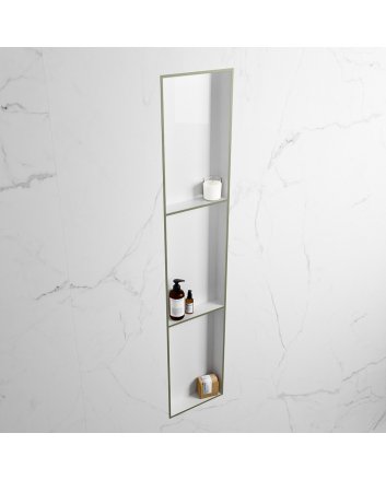 Mondiaz Easy Nis 149,5x29,5cm in solid surface kleur Army | Talc. 3 vakken  geschikt voor in- of opbouw