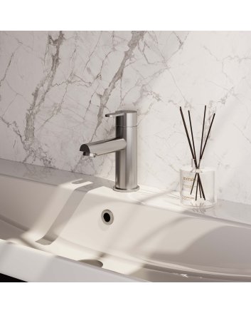 BRAUER Brushed Edition lage opbouw wastafelmengkraan model D RVS geborsteld PVD