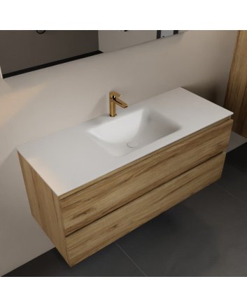 Mondiaz Aivy 120cm badmeubel Chai, wastafel Talc solid surface midden 1 kraangat