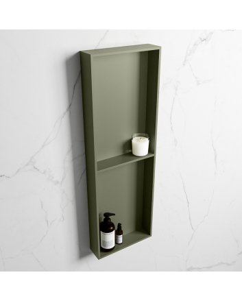 Mondiaz Easy Nis 149,5x29,5cm in solid surface kleur Army | Army. 2 vakken geschikt voor in- of opbouw
