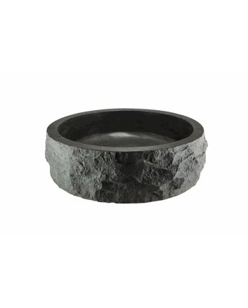 Wiesbaden Raw waskom rond hamerslag 40x12 cm hardsteen gezoet