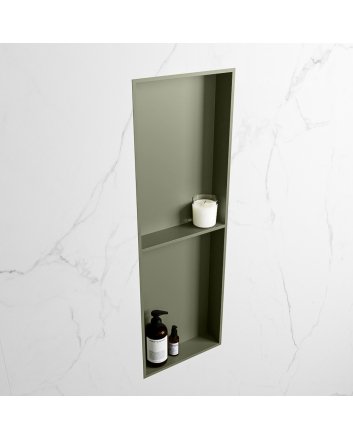 Mondiaz Easy Nis 149,5x29,5cm in solid surface kleur Army | Army. 2 vakken geschikt voor in- of opbouw