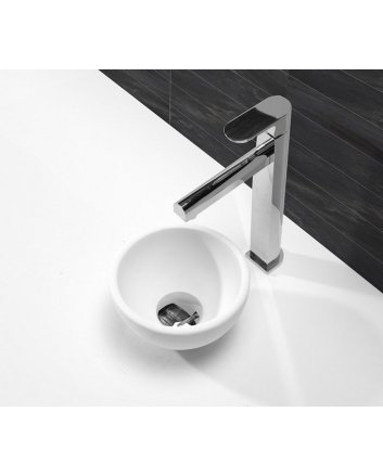 Wiesbaden Tessa waskom rond 20x11 cm solid surface mat wit