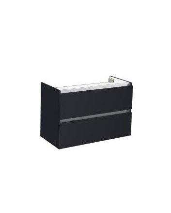 Sani DeLuxe Trendline onderkast met greeplijst aluminium 80 Hoogglans Antraciet