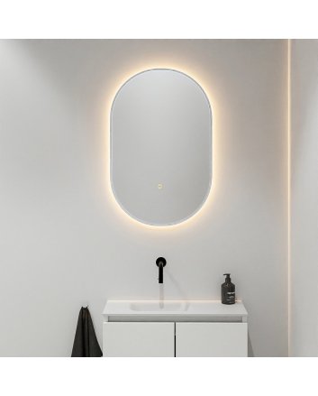 Mondiaz Glow spiegel ovaal 45x90cm Plata Bewegingssensor LED verlichting rondom