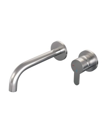 BRAUER Brushed Edition inbouw wastafelmengkraan met gebogen uitloop en rozetten model D1 RVS geborsteld PVD