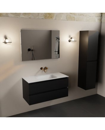 Mondiaz Aivy 100cm badmeubel Urban, wastafel Talc solid surface midden zonder kraangat