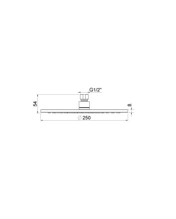Caral hoofddouche rond 25 x 0,8 cm geborsteld brons koper