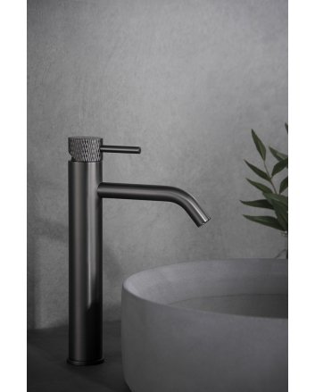Wiesbaden Ribbd XL hoge wastafelmengkraan gunmetal