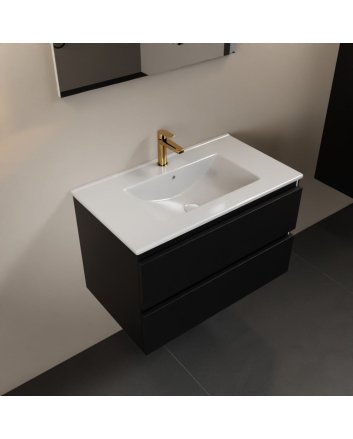Mondiaz Aivy 80cm badmeubel Urban, wastafel glanzend wit keramiek midden 1 kraangat