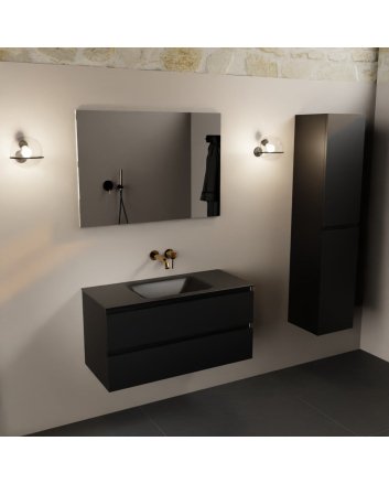 Mondiaz Aivy 100cm badmeubel Urban, wastafel Urban solid surface midden zonder kraangat