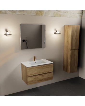 Mondiaz Aivy 80cm badmeubel Chai, wastafel glanzend wit keramiek midden 1 kraangat