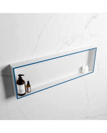 Mondiaz Easy Nis 89,5x29,5cm in solid surface kleur Jeans | Talc. 1 vak  geschikt voor in- of opbouw