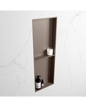 Mondiaz Easy Nis 149,5x29,5cm in solid surface kleur Smoke | Smoke. 2 vakken geschikt voor in- of opbouw