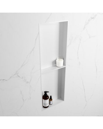 Mondiaz Easy Nis 149,5x29,5cm in solid surface kleur Talc | Talc. 2 vakken geschikt voor in- of opbouw