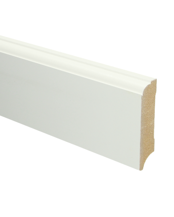 MDF Eigentijdse plint 70x18 wit voorgelakt RAL 9010 | 2.4 meter