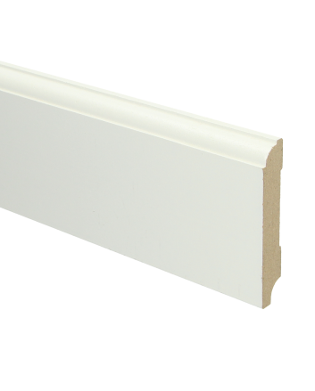 MDF Eigentijdse plint 90x15 wit voorgelakt RAL 9010 | 2.4 meter