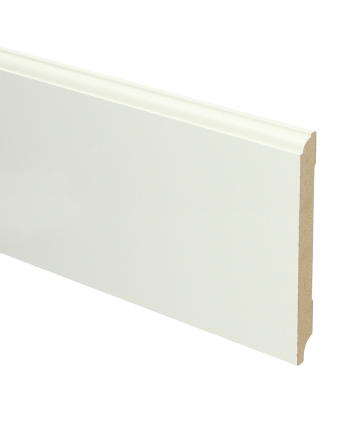 MDF Eigentijdse plint 120x12 wit voorgelakt RAL 9010 | 2.4 meter