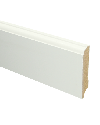 MDF Eigentijdse plint 70x12 wit voorgelakt RAL 9010 | 2.4 meter