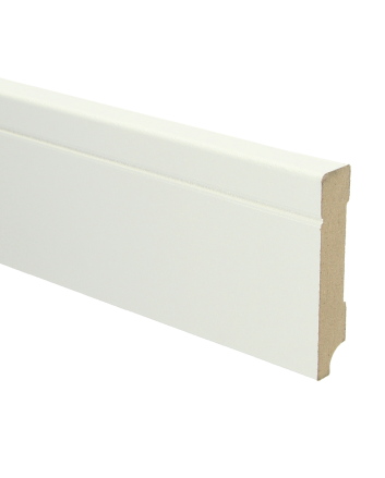 MDF Tijdloze plint 90x18 wit voorgelakt RAL 9010 | 2.4 meter