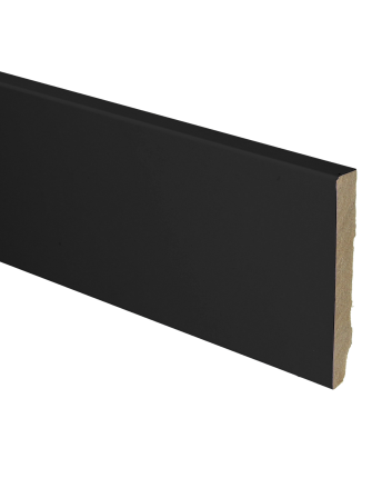 MDF plint recht 90x12 zwart gefolied | 2.4 meter