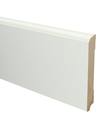 MDF Eigentijdse plint 150x18 wit voorgelakt RAL 9010 | 2.4 meter