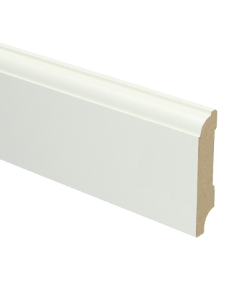 MDF Eigentijdse plint 70x15 wit voorgelakt RAL 9010 | 2.4 meter