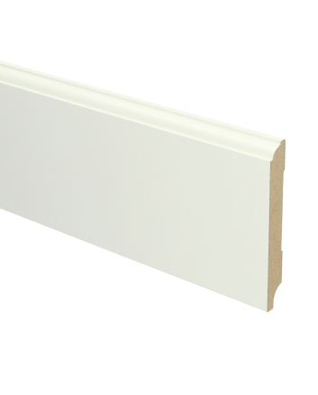 MDF Eigentijdse plint 90x12 wit voorgelakt RAL 9010 | 2.4 meter