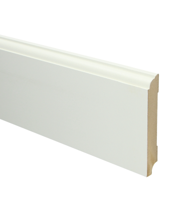 MDF Eigentijdse plint 115x18 wit voorgelakt RAL 9010 | 2.4 meter