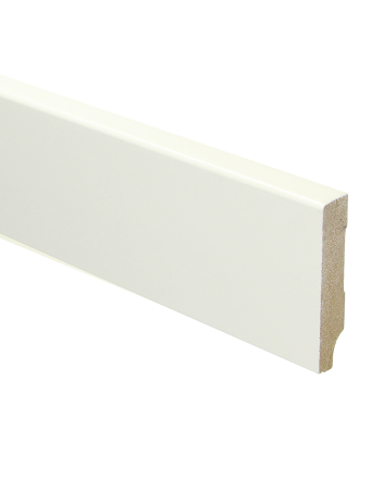 MDF Moderne plint 55x12 wit voorgelakt RAL 9010 | 2.44 meter