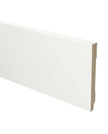MDF plint recht 120x12 wit gefolied | 2.4 meter