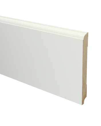 MDF Eigentijdse plint 150x15 wit voorgelakt RAL 9010 | 2.4 meter
