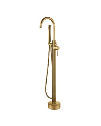 Eco Elegance Vrijstaande Badmengkraan Met Handdouche - Geborsteld Goud