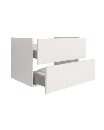 Hunk &amp; Müeller Elite Onderkast Met Horizontaal Reliëf (80cm) - Mat Wit