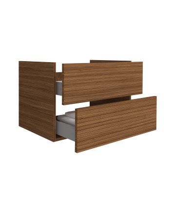 Hunk &amp; Müeller Elite Onderkast Met Horizontaal Reliëf (80cm) - Walnoot