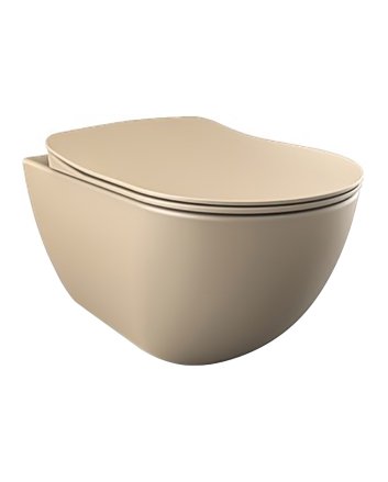 Hunk & Müeller Rimoff Ophang Wc Met Rvs Sproeier (Bidet), Mat Cappucino