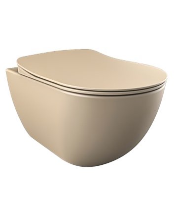 Hunk & Müeller Rimoff Ophang Wc Zonder Sproeier (Bidet), Mat Cappucino