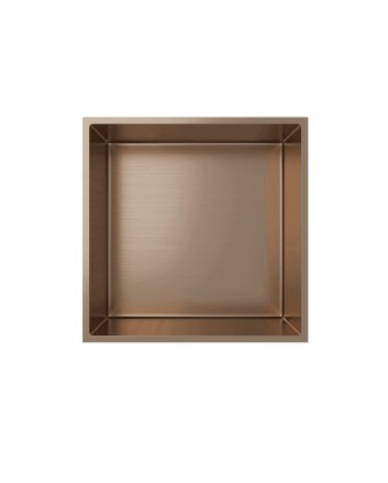 Eco Elegance Inbouwnis (305x305x100mm) - Geborsteld Koper