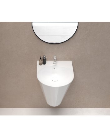 Hunk &amp; Müeller Iglo Keramische Wastafel Met Kraangat - Glanzend Wit
