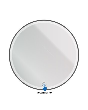 Eco Elegance Omega Ronde Ledspiegel (Ø80cm) - Mat Zwart