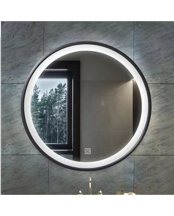 Eco Elegance Omega Ronde Ledspiegel (Ø80cm) - Mat Zwart