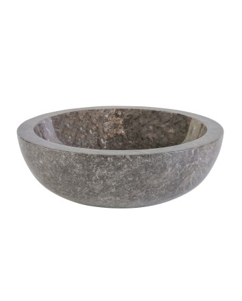Eco Elegance Volledig Gepolijste Waskom Van Steen - Grijs Marmer 35x12cm