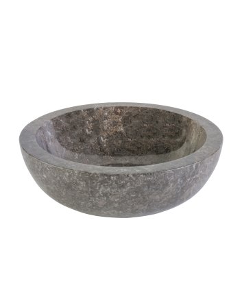 Eco Elegance Volledig Gepolijste Waskom Van Steen - Grijs Marmer 35x12cm