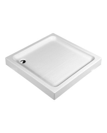 Eco Elegance Vierkanten Acryl Douchebak (80x80x15cm) - Wit